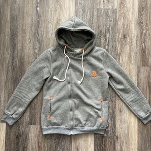 Asymmetrical zip up hoodie sweatshirt, small